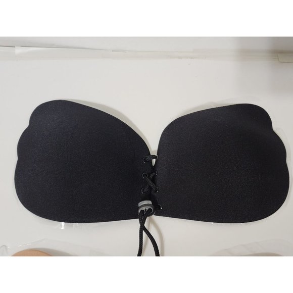 Lot Of 2 Gaibest Self Adhesive Strapless Backless Invisible Bra Sz D Beige Black - Picture 4 of 9